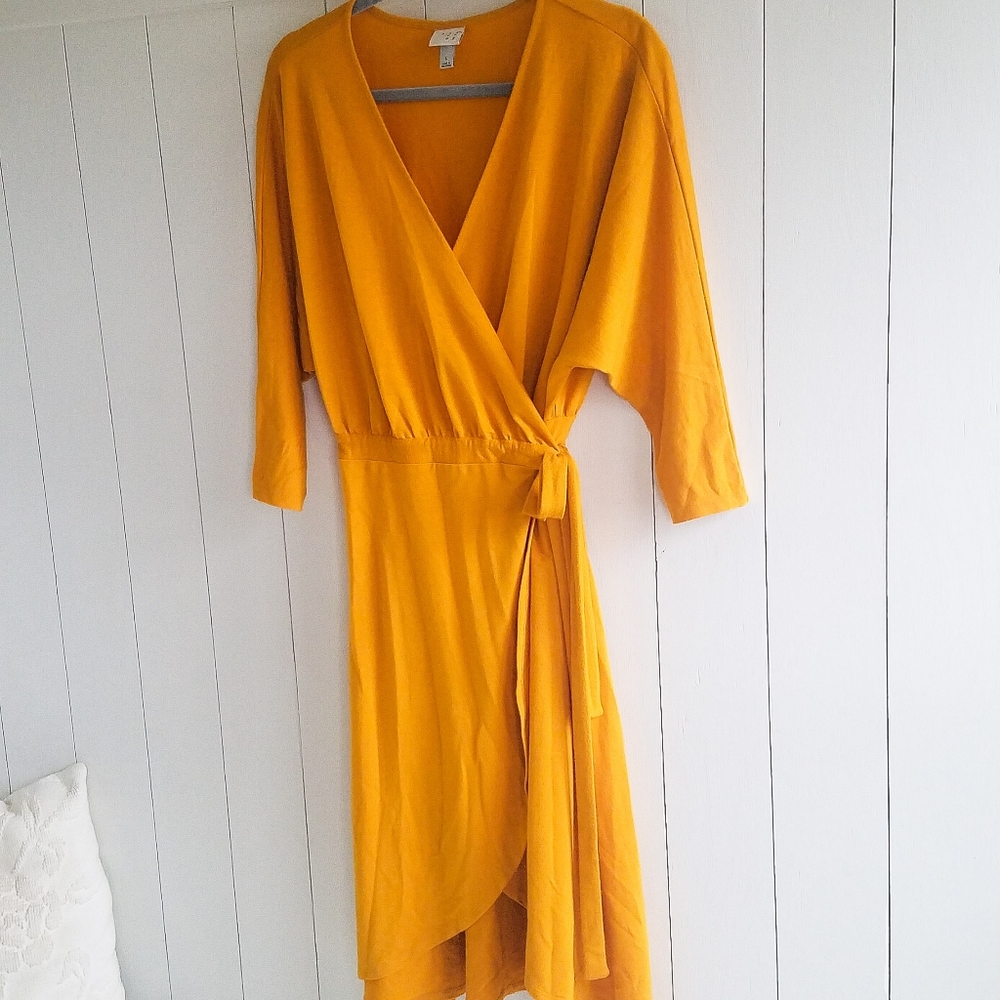 Target Wrap Dress Mustard Yellow